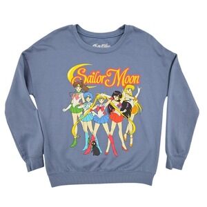Sailor Moon Womens XS Blue Graphic Crewneck Sweatshirt Anime‎ Licensed